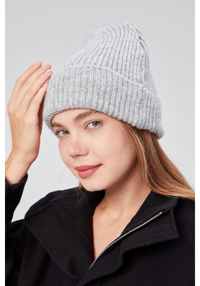 Derikem Basic Şık Standart Lüks Unisex Tiftik Bere Açık Gri