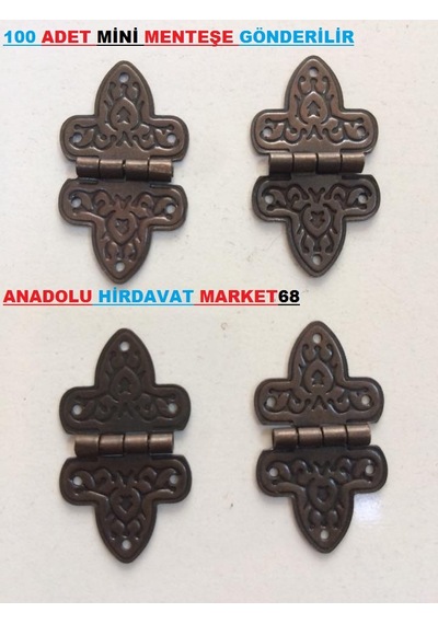 Anadoluhirdavat Yonca Mini Menteşe Tavla Ve Kutu Menteşesi Antik Renk 100 Adet