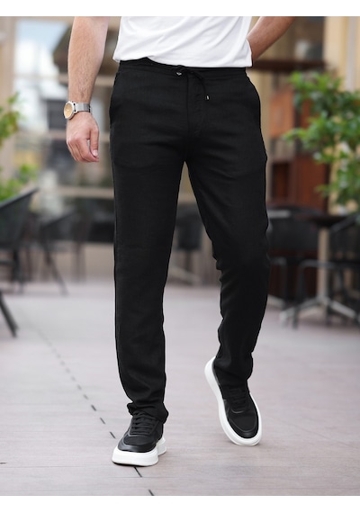 Keten Jogger Pantolon Siyah