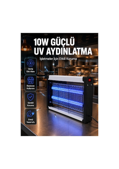 Sessiz Kimyasalsız 10w Mor Işıklı Elektrikli Uv Sinek Ve Sivrisinek Öldürücü Cız Lamba