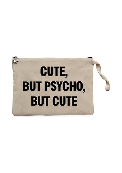Cute But Psycho Krem Clutch Astarlı Cüzdan / El Çantası Krem