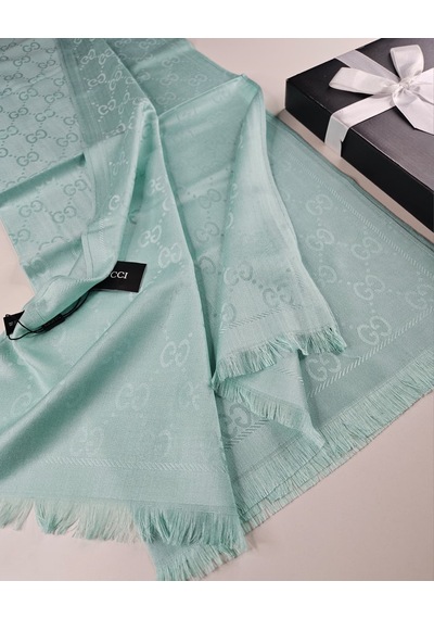 Miorel Scarfs G Desen Çift Taraflı Kaşmir İpek Şal 4 Mevsim Soft Pamuklu Şal Mint Yeşili