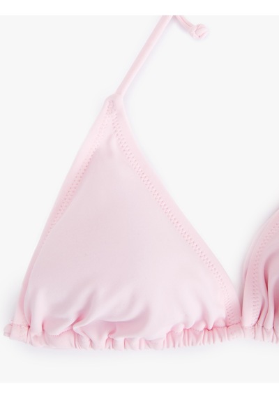 Koton Boyundan Bağlamalı Üçgen Bikini Üstü Pembe 5sak10258mm Gül