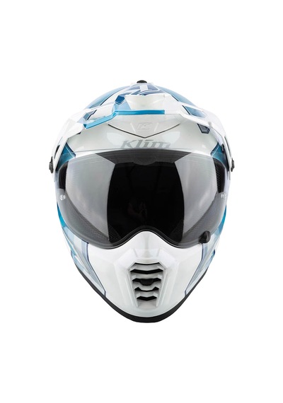 Klim Krios Pro Carbon Spectrum Adv Rally Motosiklet Kaskı Beyaz Mavi Beyaz / Mavi