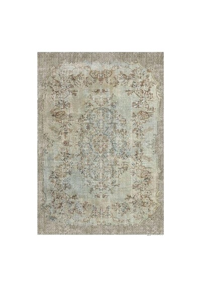 Gloria Td116 Bej Vintage Eskitme Desen Dokuma Saçaklı Kilim Çok Renkli