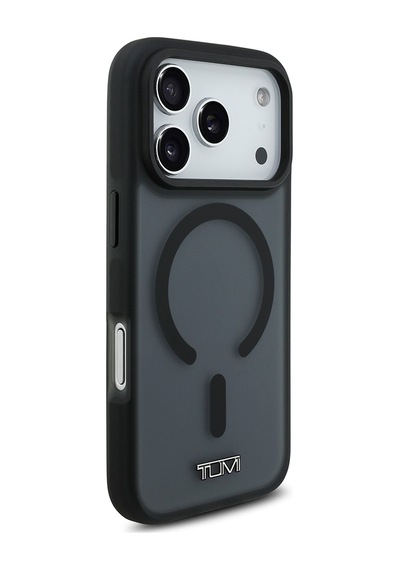 Apple Uyumlu iPhone 17 Pro  Kılıf Tumı Lisanslı M-safe Şarj Özellikli Buzlu Transparan Kapak Siyah Siyah