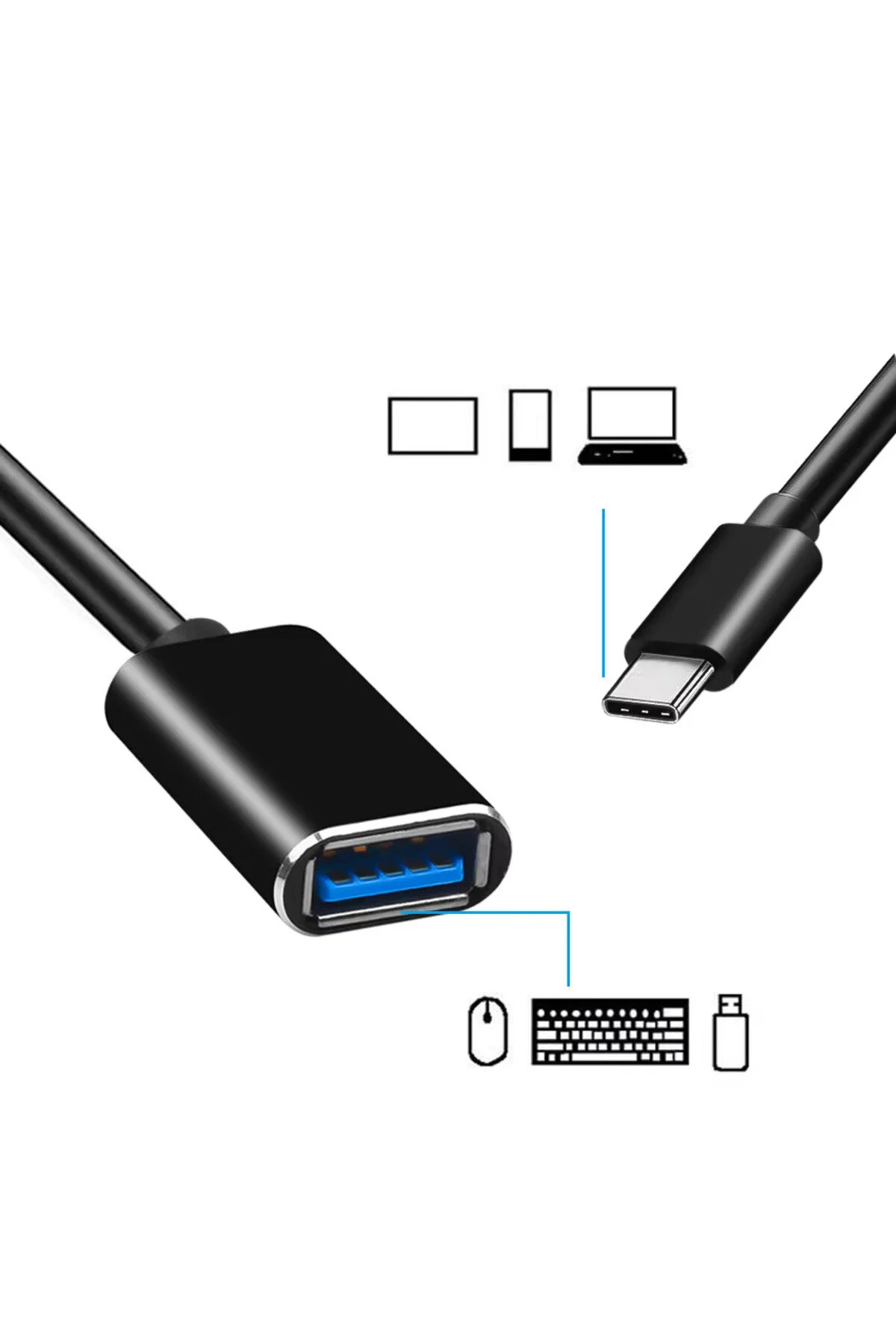 Yüksek Kalite Usb C Usb Adaptörü Tip C Otg Uzatma Kablo Usb C Erkek Usb 2.0 A Kadın Kablo Adaptörü