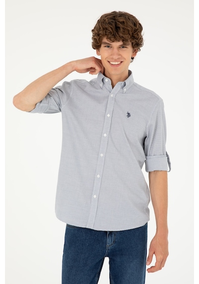 U.s. Polo Assn. Erkek Lacivert Gömlek Desenli 50288656-vr033 Lacivert