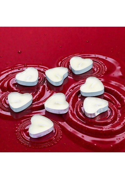 50 Adet Beyaz Kalpli Tea Light Mum Kalpli Beyaz Mum Kalpli Tealight Mum Yılbaşı Mumları Romantik Mum Beyaz