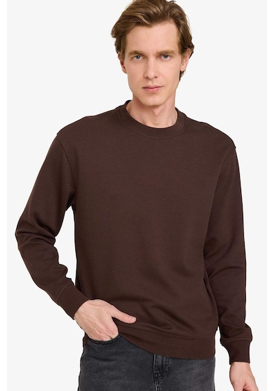 Defacto Bisiklet Yaka Basic Düz Sweatshirt G6721ax25aubn192 Kahve-bn192