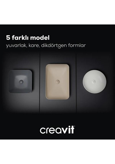 Creavit Ul040 Ultra Kare Çanak Lavabo Beyaz Mat 40 CM