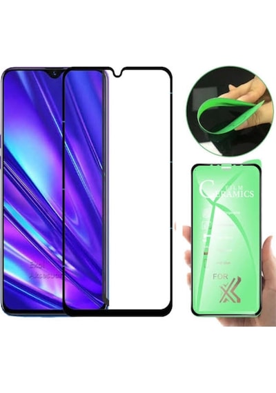 Samsung  Uyumlu A30 Ekran Koruyucu Seramik Nano Cam Esnek Tam Full Kaplayan Kırılmaz