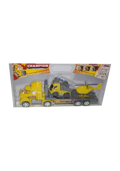Şapkalı Şampiyon Araç Taşıyan Sarı Tır 34 Cm
