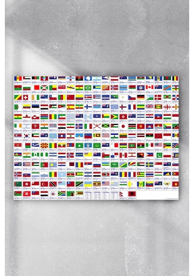 Ülke Bayrakları Eğitim Posteri