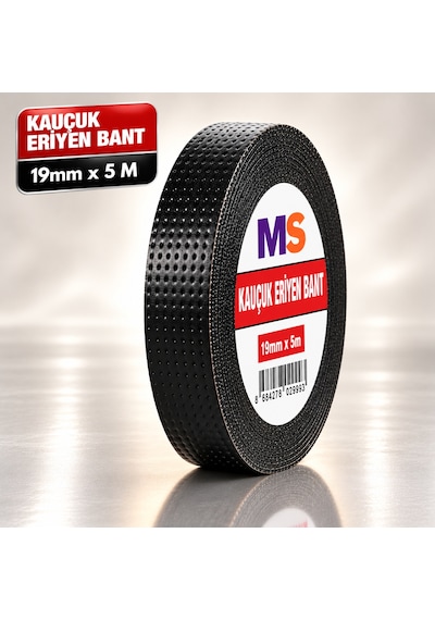 Kauçuk Eriyen Bantı Siyah 19 Mm X 5 Metre Elektrikçi Kablo Boru Hortum İzolasyon Tamir Bandı Su Geçirmez