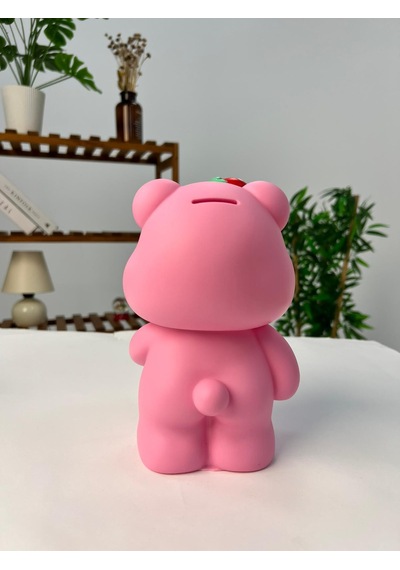 Favora Çilekli Ayıcık Kumbara - Pembe