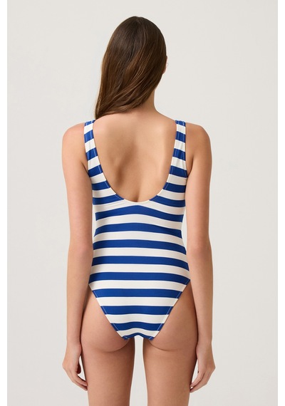 Los Ojos Lacivert U Yaka Spor Mayo Sporty One Piece Lacivert-beyaz Lacivert-beyaz