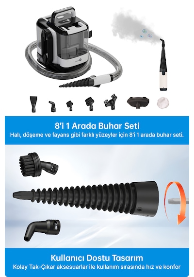 Livenzi SY-F01A Halı ve Koltuk Yıkama & Buharlı Temizlik Makinesi 2'si 1 Arada