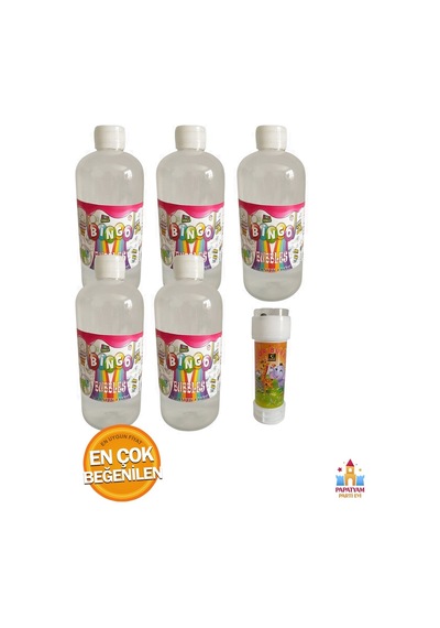 Köpük Baloncuk Likiti Seti - 5 Adet Yedek Solüsyon, 500 Ml + Mini Köpük Oyunu