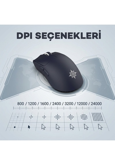 Inca Img-325mx 24k Dpı Paw3311 Sensörlü 1000hz Kablolu Kablosuz Bluetooth Gaming Mouse