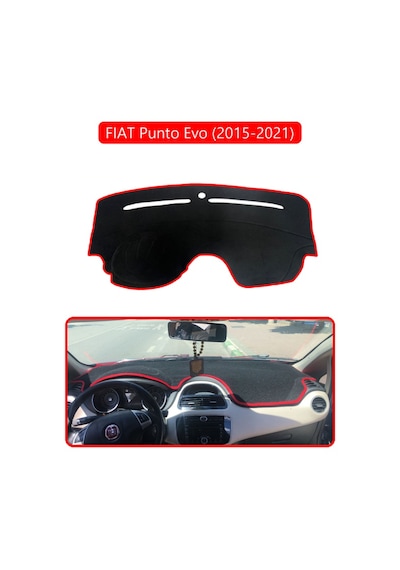 Fıat Punto Evo 2015-2021 Modellerine Uyguntorpido Koruma Halısı Kırmızı Kenar