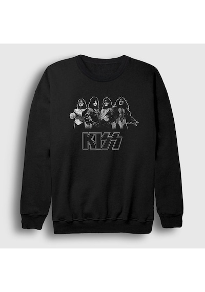 Presmono Unisex Members Kiss Sweatshirt Siyah