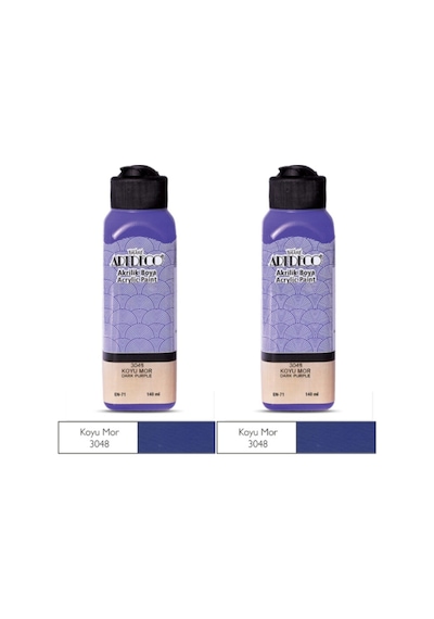 2 Li Akrilik Boya 140 Ml Renk Seçmeli Canlı Ve Pastel 3048 - Koyu Mor