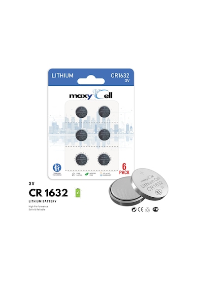 Maxycell 6 Adet CR1632 Dl1632 3v Lityum Düğme Pilleri