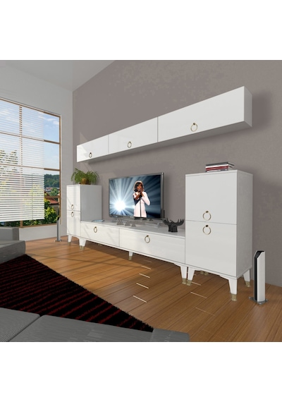 Decoraktiv Eko 9 Mdf Std Gold Tv Ünitesi Tv Sehpası Beyaz