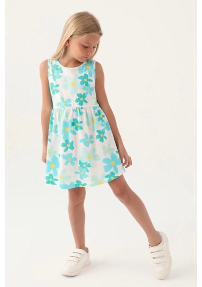 Roly Poly 3393-3 Kız Çocuk Çiçekli Elbise 001