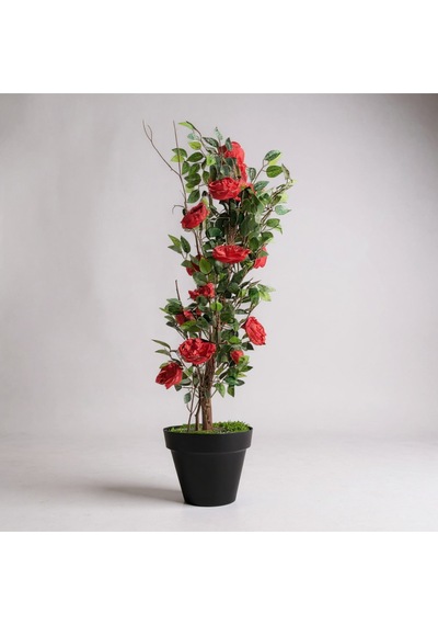 Yapay Agaç 140 Cm Kırmızı Gül Agacı Yeşil