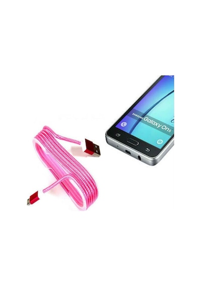 Android Örgü Şeklinde Renkli Çelik Şarj Data Kablosu - Pembe Çok Renkli 64515803