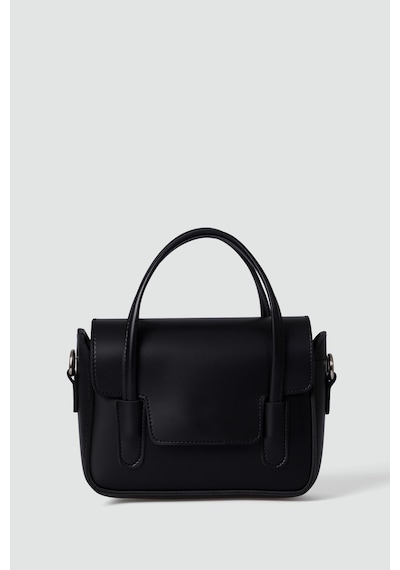 Shule Bags Dimple Retro El Ve Çapraz Çanta Siyah Siyah