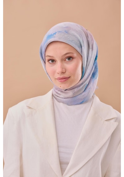 Silk Home Olinda İpek Eşarp 47004-11 Gri, Mavi, Pembe, Siyah, Pudra