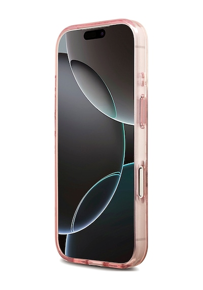 Apple iPhone Uyumlu 18 Pro Max Kılıf Guess Lisanslı M-safeli Iml Peony Ve 4g Desenli Klasik Logolu Kapak Pembe