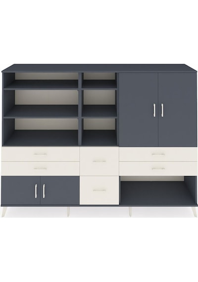 Hyperion Dolap 10 Raflı 6 Çekmeceli 4 Kapaklı 220x44x163 Antrasit Antrasit-antrasit/aytaşı Hyperion Dolap 10 Raflı 6 Çekmeceli 4 Kapaklı 220x44x163 Antrasit Antrasit-antrasit/aytaşı