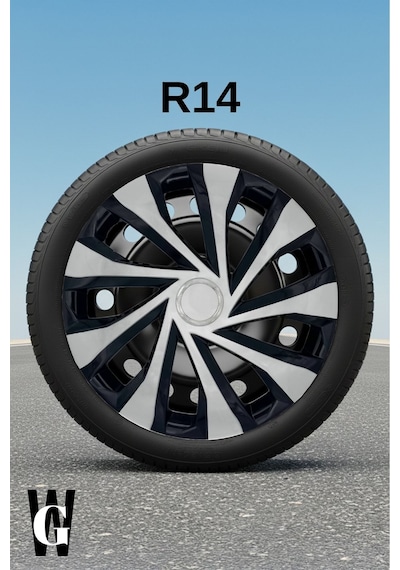 Volkswagen Polo 14 İnç Jant Kapağı 4 Adet Siyah Gri C122