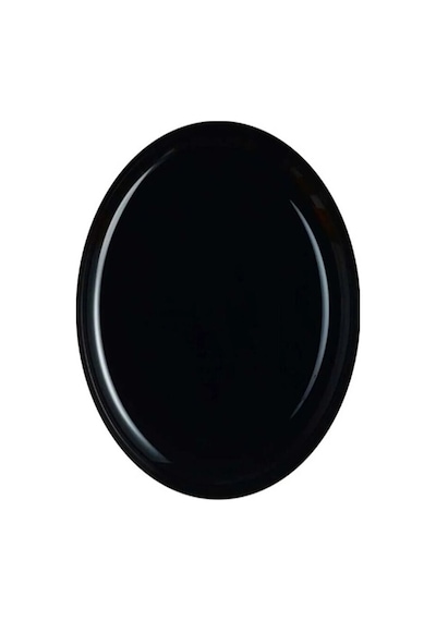 Temperli Cam Oval Siyah Servis Tabağı 33cm