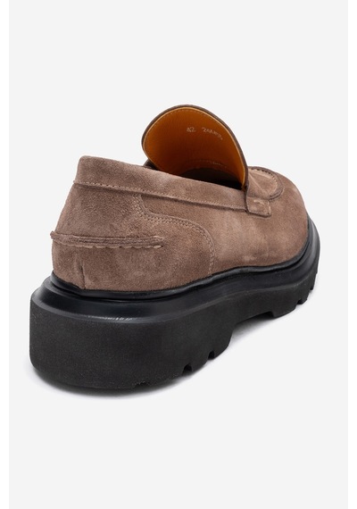 Dericlub Erkek Kalın Taban Loafer Gerçek Deri Fr 244453 Süet Vizon