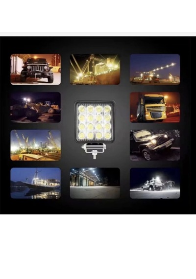 Carub 10 Adet Off Road Sis Lambası Çalışma Lambası 10-30v 48w 16 Led Kare