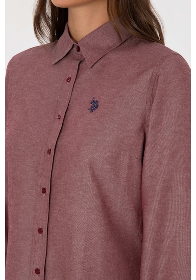 U.S. Polo Assn. Kadın Bordo Uzun Kollu Basic Gömlek 50316711-VR014