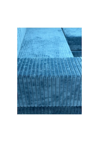 Premium Kadife Kumaş, Konforlu Yer Kanepesi ,modüler Şark Köşesi Takımı - Mavi- 40 Cm - U Set