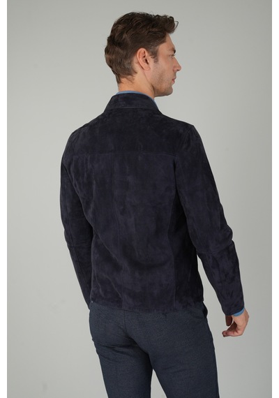 Bisse Lacivert Regular Fit Deri Gerçek Mont Dm25y25002 D39