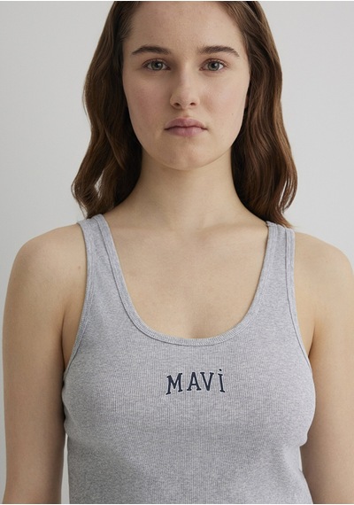 Mavi - Mavi Logo Baskılı Gri Atlet 1611899-83096