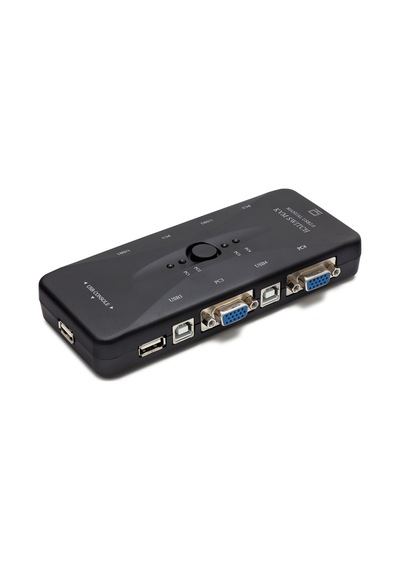Hadron Hd230 Vga Usb Kvm Switch 4 Bilgisayar 2 Console Usb Butonlu Siyah