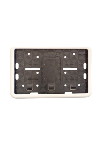Trobus Motosiklet Plaka Altlığı Çerçeveli Plakalık 17x26 Cm Beyaz