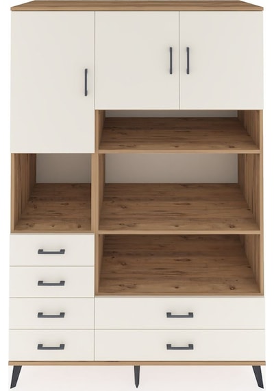 Kronos Dolap 9 Raflı 6 Çekmeceli 3 Kapaklı 132x59x195 Çam-ayt... Çam