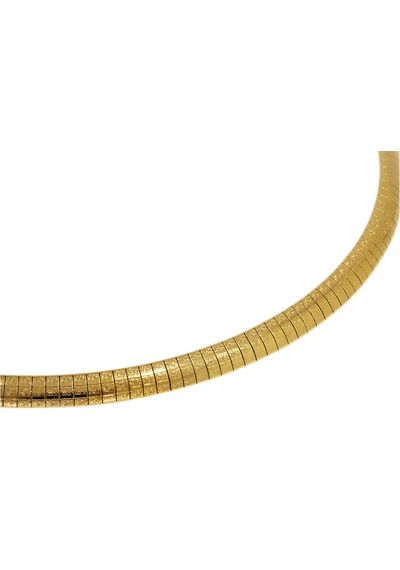Kadın Yassı 6 Mm Kalınlığında Çelik Kolye Gold