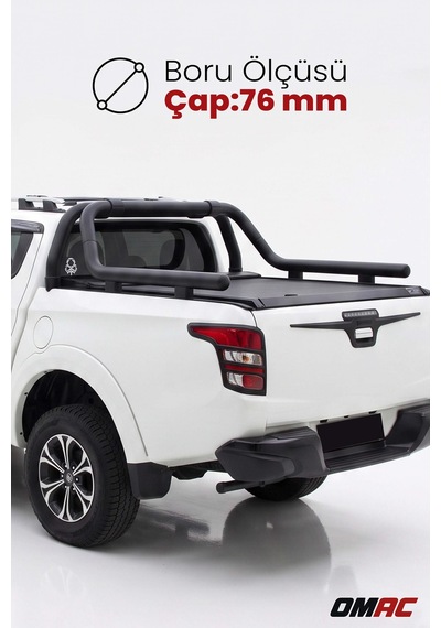 Mitsubishi L200 2015-2023 Uyumlu Araca Özel Kobra Ø76mm Rollbar Siyah