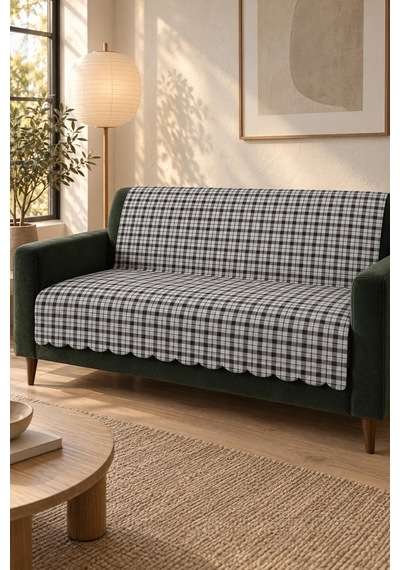 Çok Amaçlı Kadife Koltuk Örtüsü Kaymaz Süngerli 165x215 Cm Modern Bohem Çekyat Şalı Piknik Masa Örtüsü Alk4 gri